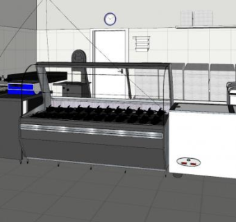 现代面包店工作台SU模型下载_sketchup草图大师SKP模型