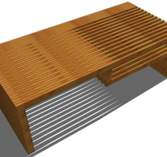 长木凳su模型下载_sketchup草图大师SKP模型