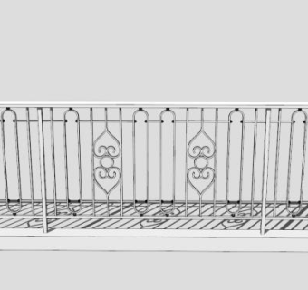 中式铁艺围栏su模型下载_sketchup草图大师SKP模型