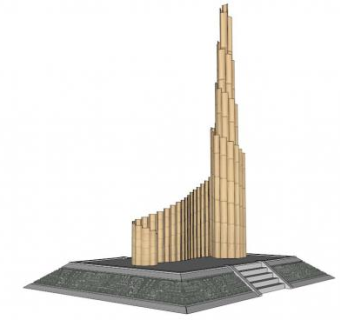 竹子雕塑su模型下载_sketchup草图大师SKP模型