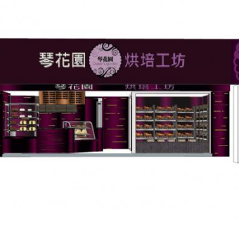 现代烘焙面包店SU模型下载_sketchup草图大师SKP模型