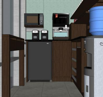 现代奶茶制作台SU模型下载_sketchup草图大师SKP模型