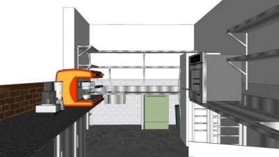 现代奶茶操作台SU模型下载_sketchup草图大师SKP模型