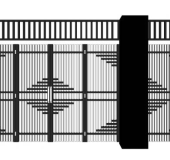 中式铁艺大门su模型下载_sketchup草图大师SKP模型