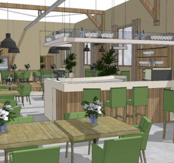 自然风餐厅设计SU模型下载_sketchup草图大师SKP模型