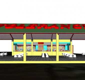 现代餐厅餐饮店sketchup模型下载_sketchup草图大师SKP模型