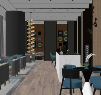 现代简约奶茶店sketchup模型下载_sketchup草图大师SKP模型