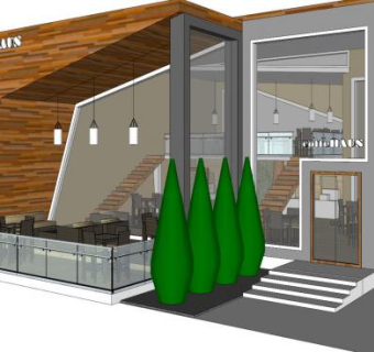 现代时尚奶茶店SU模型下载_sketchup草图大师SKP模型