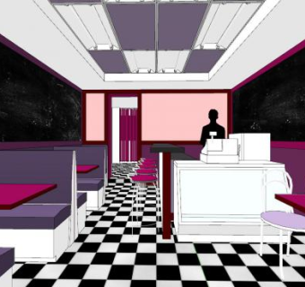 现代大众奶茶店SU模型下载_sketchup草图大师SKP模型