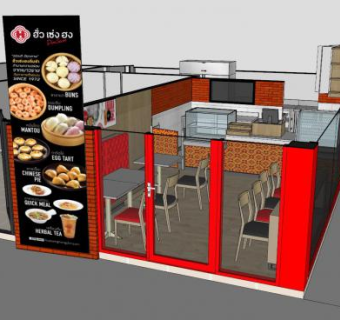 现代茶点餐厅SU模型下载_sketchup草图大师SKP模型