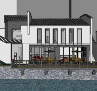 中式奶茶店SU模型下载_sketchup草图大师SKP模型