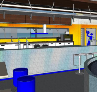 现代奶茶店吧台室内SU模型下载_sketchup草图大师SKP模型