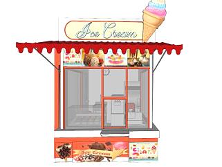 现代冰淇淋店设计sketchup模型下载_sketchup草图大师SKP模型