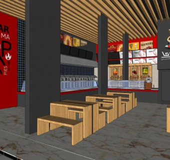 现代奶茶店室内SKP模型下载_sketchup草图大师SKP模型