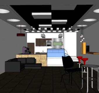 现代奶茶店sketchup模型下载_sketchup草图大师SKP模型