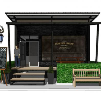 欧式奶茶店设计SU模型下载_sketchup草图大师SKP模型