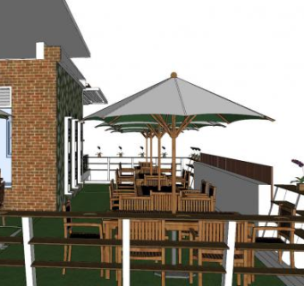 现代户外咖啡厅SU模型下载_sketchup草图大师SKP模型