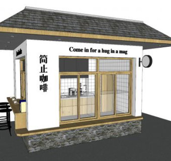 简止咖啡厅SU模型下载_sketchup草图大师SKP模型