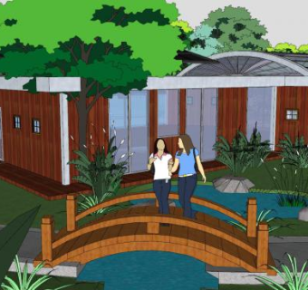 简约户外咖啡厅SU模型下载_sketchup草图大师SKP模型