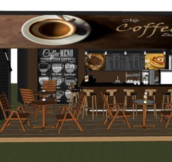 咖啡店室内SU模型下载_sketchup草图大师SKP模型