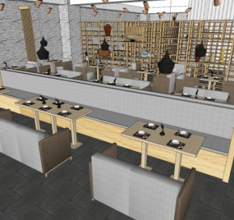 现代装修咖啡店sketchup模型下载_sketchup草图大师SKP模型