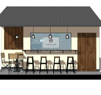 现代咖啡店室内sketchup模型下载_sketchup草图大师SKP模型