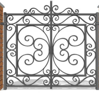 欧式庭院门su模型下载_sketchup草图大师SKP模型