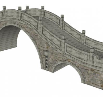 三孔拱桥su模型下载_sketchup草图大师SKP模型