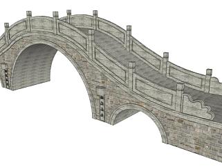 三孔拱桥su模型下载_sketchup草图大师SKP模型