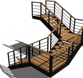 室外扶梯su模型下载_sketchup草图大师SKP模型