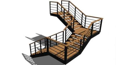 室外扶梯su模型下载_sketchup草图大师SKP模型