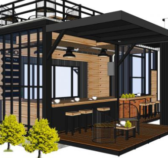 现代简欧主题餐厅SU模型下载_sketchup草图大师SKP模型