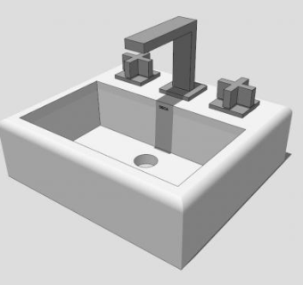 方形洗手盆su模型下载_sketchup草图大师SKP模型