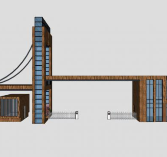 公园入口大门su模型下载_sketchup草图大师SKP模型