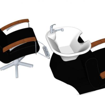 理发店沙发椅su模型下载_sketchup草图大师SKP模型