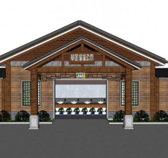 木质环保公厕su模型下载_sketchup草图大师SKP模型