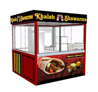 现代鸡肉卷快餐售卖亭SU模型下载_sketchup草图大师SKP模型