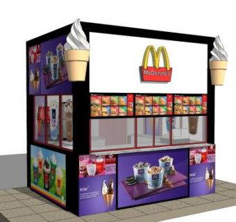 现代麦当劳快餐店sketchup模型下载_sketchup草图大师SKP模型