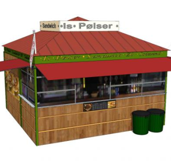 现代饮品咖啡店SU模型下载_sketchup草图大师SKP模型