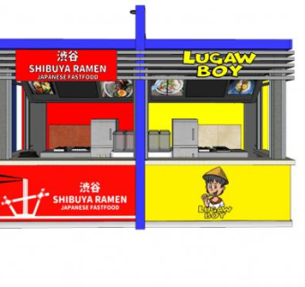 现代日式快餐店SU模型下载_sketchup草图大师SKP模型