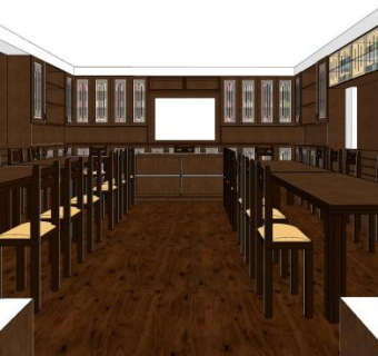 现代快餐店室内SU模型下载_sketchup草图大师SKP模型