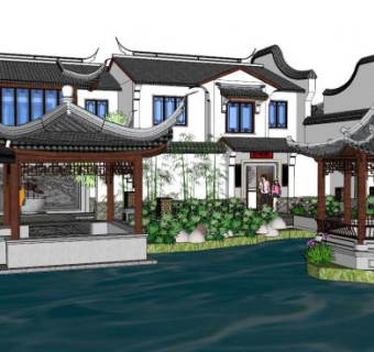 建筑园林su模型下载_sketchup草图大师SKP模型