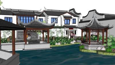 建筑园林su模型下载_sketchup草图大师SKP模型