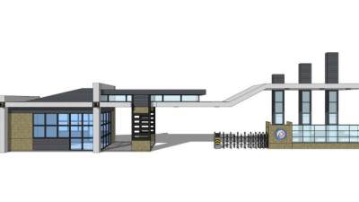 小学校门su模型下载_sketchup草图大师SKP模型