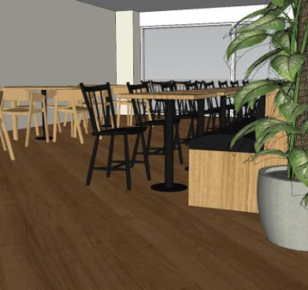 现代快餐店餐厅SU模型下载_sketchup草图大师SKP模型