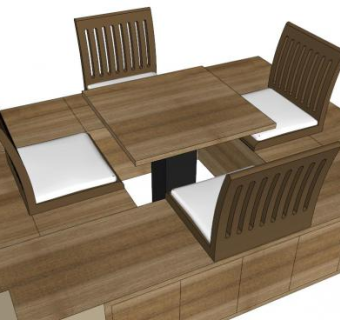 禅意榻榻米桌子su模型下载_sketchup草图大师SKP模型