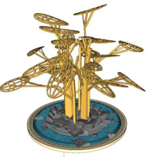 现代景观雕塑su模型下载_sketchup草图大师SKP模型