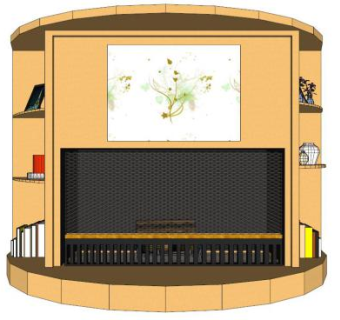 弧形书架su模型下载_sketchup草图大师SKP模型