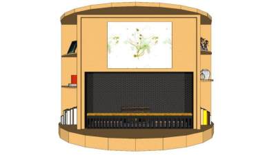 弧形书架su模型下载_sketchup草图大师SKP模型