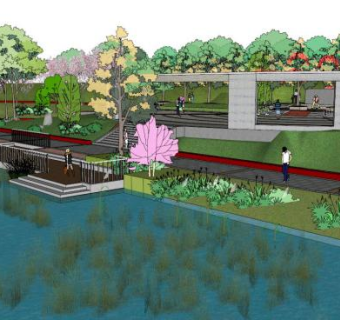 休闲娱乐性公园su模型下载_sketchup草图大师SKP模型